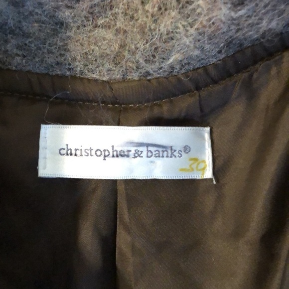 Christopher Banks copper brown wool blend snap closure pea coat trench coat - Picture 10 of 16
